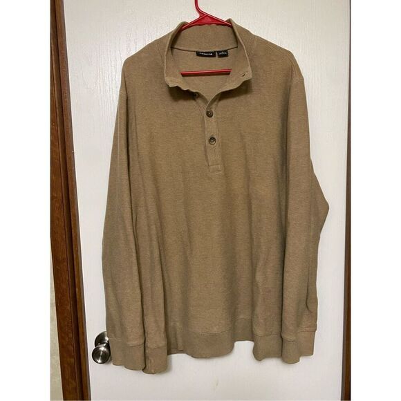 Liz Claiborne Light Brown Half Button Sweater Pullover Size XL - Picture 1 of 5